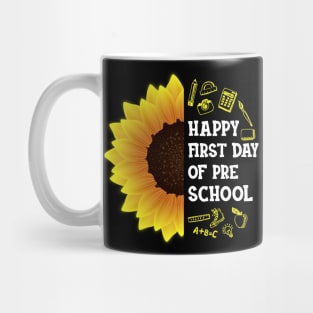 Happy First Day Of Preschool Sunflower Teacher Student Back To School Gift Mug